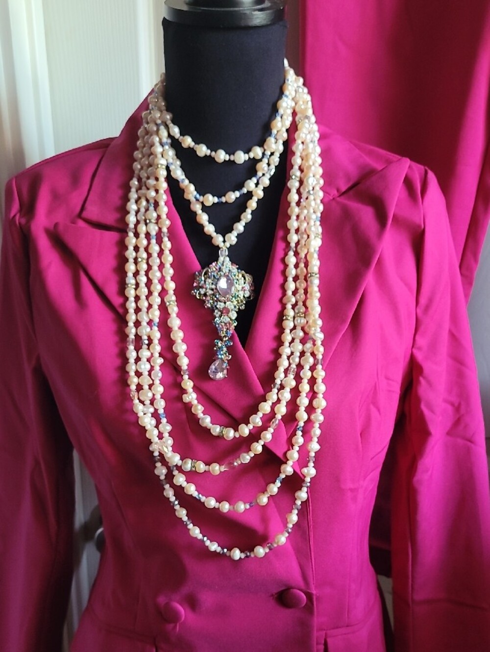 Fashion Nova DARK MAGENTA DOUBLE BREASTED Blazer & Pants Suit NEW WITH TAG L - Picture 3 of 17